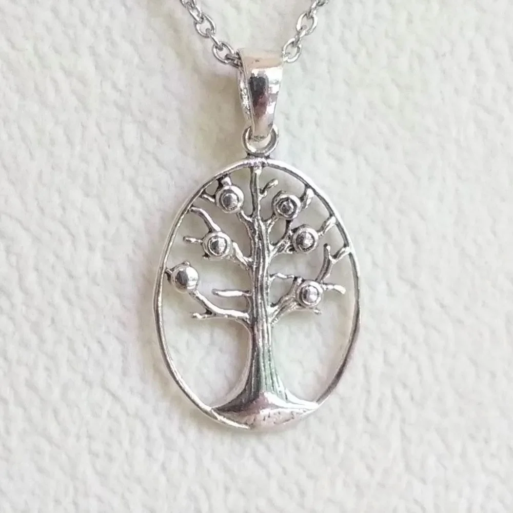 Tree of Life Sterling Silver Pendant Necklace and Chain